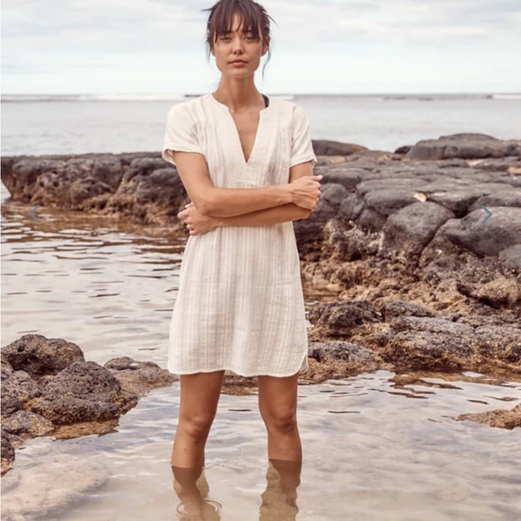 Marine Layer Other - Marine Layer Cream Short Sleeve Swim Coverup Dress